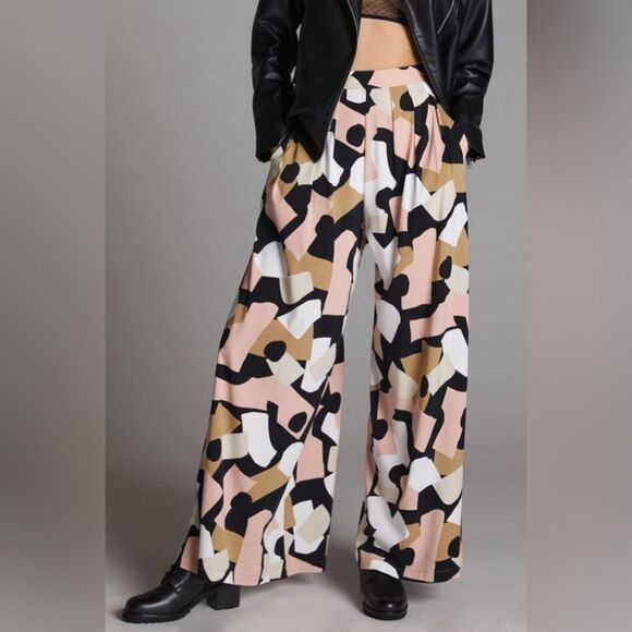 EUC Corey Lynn Calter Abstract Wide Leg Pants in Assorted Combo Print - Picture 4 of 15